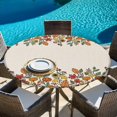 thumbnail image 5 of Round Table Cover 45-54 Inch Fall Maple Leaf Waterproof Reusable Table Cloth Round Fitted Vinyl Tablecloth with Elastic Edged for Parties Outdoors, Thanksgiving Pumpkin Botanical Harvest Beige, 5 of 6