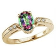 thumbnail image 2 of Tommaso Design� Oval 7x5 mm Mystic Rainbow Topaz Ring, 2 of 9