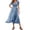Blue, variant on Women's Short Sleeve Dress Printed Casual Summer Flowy Dresses Blue XXL