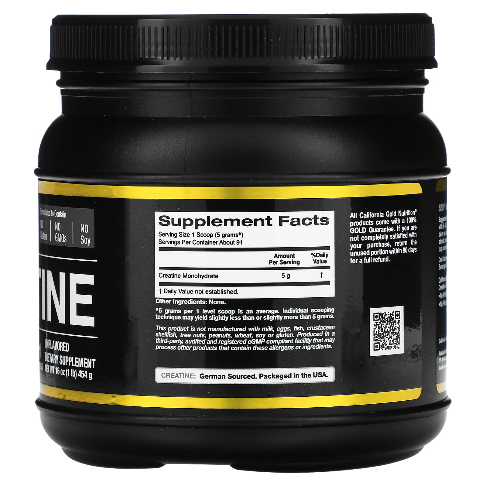 California Gold Nutrition Creatine Powder Micronized Muscle And Strength Support Creatine Monohydrate No Gluten No Gmos No Soy Unflavored 16 Oz 454 G Walmart Com