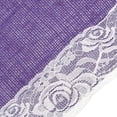 thumbnail image 2 of BambooMN Purple 15" x 88" Vintage Lace Burlap Table Runner For Rustic Wedding Bridal Shower Bachelorette Graduation Party Table Home Decor Decorations, 10 Pieces, 2 of 2