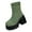 Green, variant on Wensltd Women Mid Calf Boots Thick Bottom Solid Color Autumn Winter Shoes Trendy Short Boots​