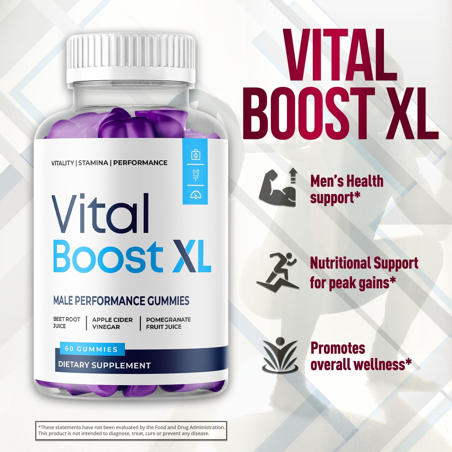 Vital Boost XL Gummies Advanced Formula All Natural Vitamin Supplement 180 Gummies