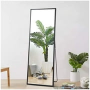 Full Length Mirror Full Mirror Floor Mirror Free Standing Dressing Mirror with Black Aluminum Alloy Frame, Bedroom Mirror, 59” x 19.7”