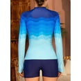thumbnail image 6 of Charmo Women's Long Sleeve Rash Guard Sun Protection Swim Shirt Quick Dry Printed Shirts with Thumb Holes, 6 of 7