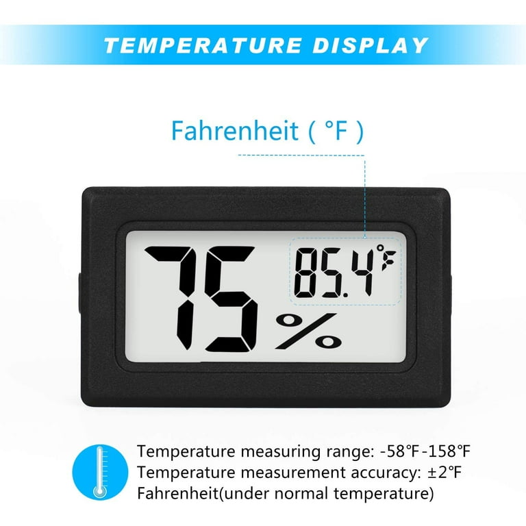 Mini Digital Thermometer Hygrometer with Probe Indoor Temperature Humidity  Meter Gauge LCD Fahrenheit Display Hygrometer Thermometer Gauge for