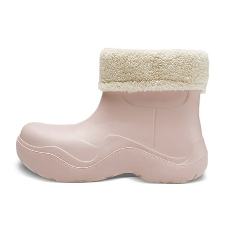 

Short boots for women waterproof warm durable Casual fashion non-slip Rubber sole girl naiden ladies beauty cozy confortable faux plush lining outdoors Walking shoe
