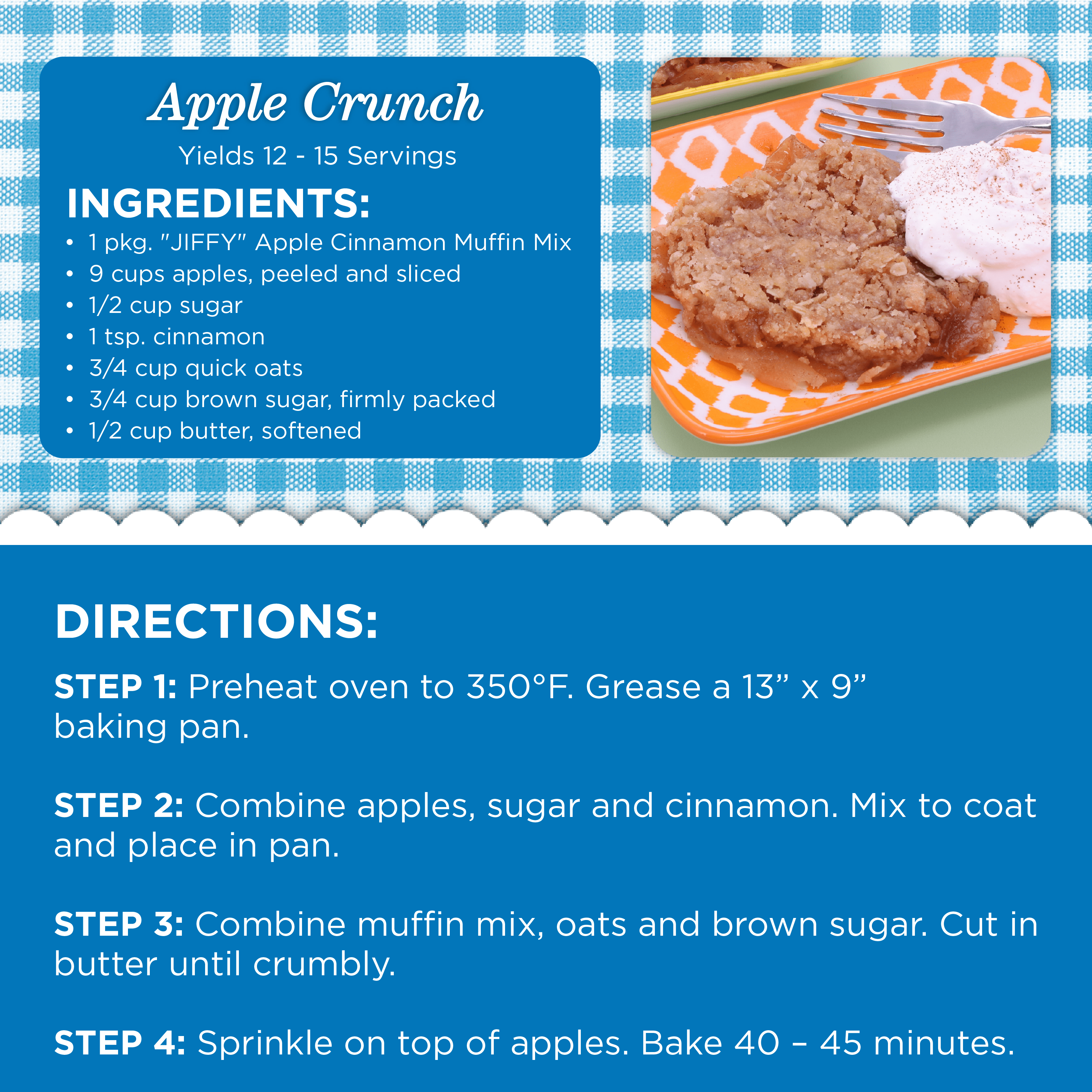 (6 pack) "JIFFY" Apple Cinnamon Muffin Mix, 7 oz Box