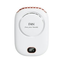 RoamHome Electric Neck Fans Foldable Small Fans USB Rechargeable Handheld 2000mAh Battery Powered Portable Mute Turbine Fans Personal Cooling Neck Fan That Blows Cold Air (White)