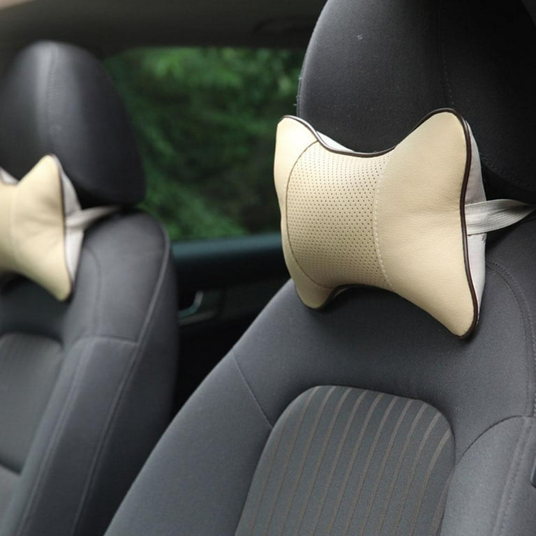 1Pcs Universal PU Leather Car Headrest Neck Pillow Comfortable Pillow  Cushion