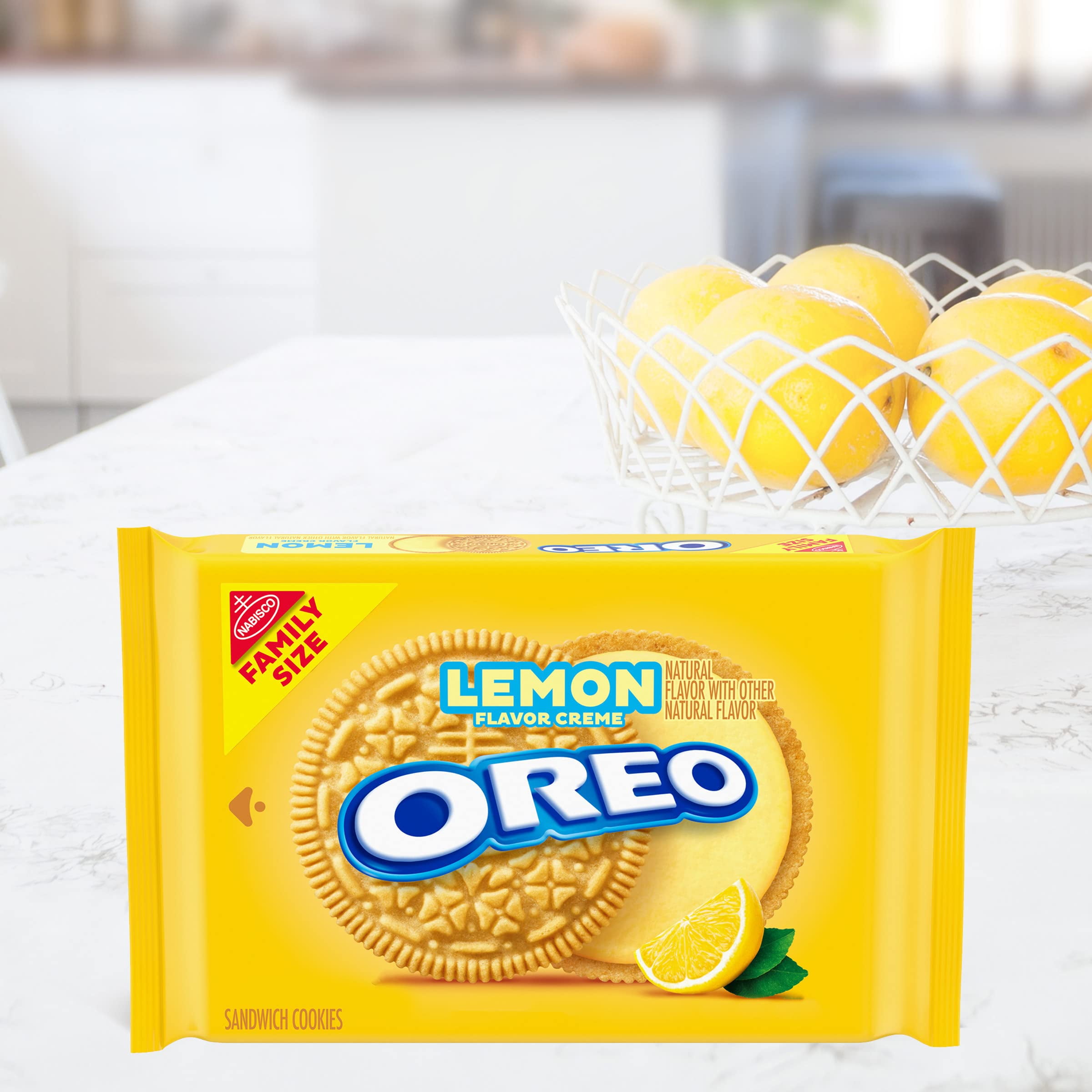 Oreo Lemon Creme Sandwich Cookies Family Size (Pack of 32)