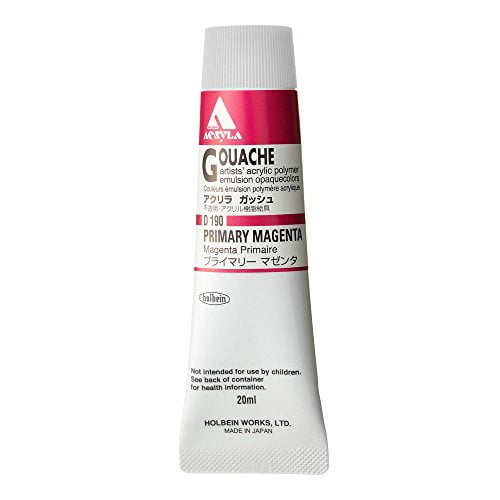 Holbein Acryla Gouache Artists Acrylic Polymer Emulsion, 20ml Primary Magenta (D190)