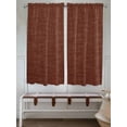 thumbnail image 5 of Dark Brown Bedroom Curtains 63 Inches length, Farmhouse Burlap Solid Brown Color Modern Linen Texture Window Treatment Curtain Drapes, Rod Pocket Curtain Panels for Living Room, 42"x63", 2 Panels, 5 of 7