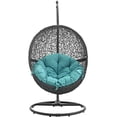 thumbnail image 3 of Modern Contemporary Urban Design Outdoor Patio Balcony Swing Chair, Blue, Rattan, 3 of 5