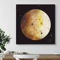 thumbnail image 2 of PixonSign Canvas Print Wall Art Orange Moon in The Galaxy Astronomy & Space Brushstroke Illustrations Modern Art Chic Scenic Colorful Multicolor Pastel for Living Room, Bedroom, Office - 12"x12", 2 of 5
