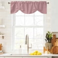 thumbnail image 3 of Vintage Nude Pink Tie Up Valance Curtains for Windows, Kitchen Curtains Window Treatments, Farmhouse Retro Solid Color Linen Texture Short Window Shades Valances for Bedroom Bathroom Cafe 42"x12", 3 of 8