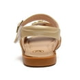 thumbnail image 2 of DADAWEN Toddler Girls Sandals Flats Open Toe Two Strap hook&loop Dress Sandals Gold 3 Little Kid, 2 of 7
