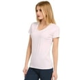 thumbnail image 3 of Women's Cotton V-Neck Classic-Fit Short Sleeve T-Shirts Casual Tee Summer Tops, White, L, 1 Piece, 3 of 3
