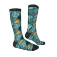 thumbnail image 3 of Daiia Sports Socks Tropical Leaves Printed Novelty Crew Socks for Men Women Knee High Socks Cotton Socks Soft & Breathable Support Unisex Socks, 3 of 9
