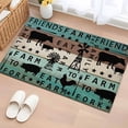 thumbnail image 3 of Chicken Cow Pig Front Door Rugs 2x3 ft Farmhouse Animal Windmills Teal Wood Grain Small Rug for Entryway Non Slip Washable Bathroom Door Mat Absorbent Floor Mat for Indoor Entrance, 3 of 9