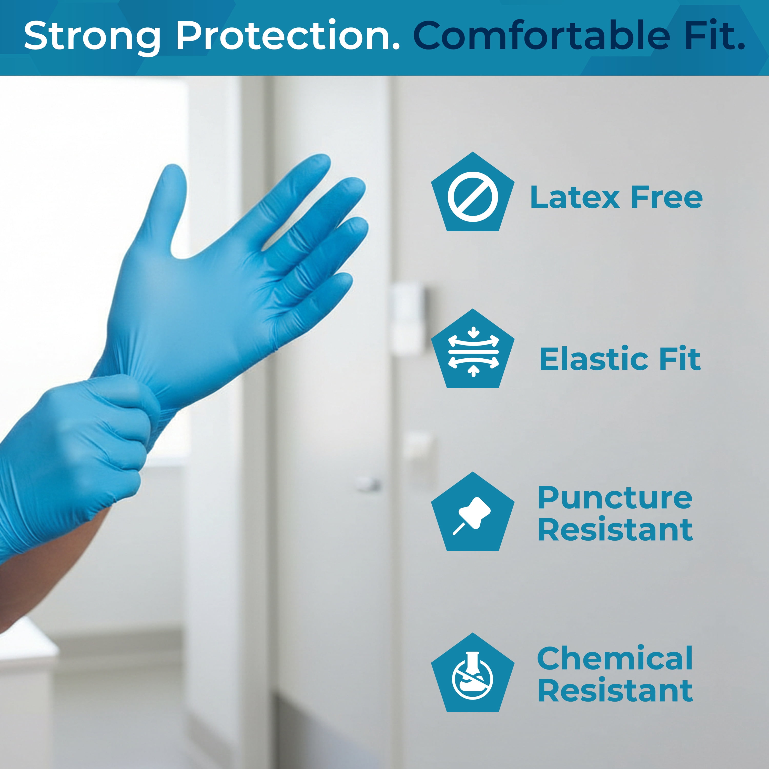 VOS Disposable Gloves Size Large – 1000 Pcs Box, Latex & Powder Free Nitrile Rubber Gloves, Food Safe, Single Use Protective Gloves For Cooking, Cleaning, Medical Use