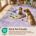 thumbnail image 4 of Design&I 4'x6' Washable Area Rug Pet Friendly & Non-Slip Built-In Grip Dorm Boho Purple Vintage Distressed Pastel Vine Edges Flower for Reading Nook, Bedroom, 4 of 7
