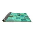 thumbnail image 2 of Ahgly Company Indoor Round Patchwork Turquoise Blue Transitional Area Rugs, 3' Round, 2 of 4