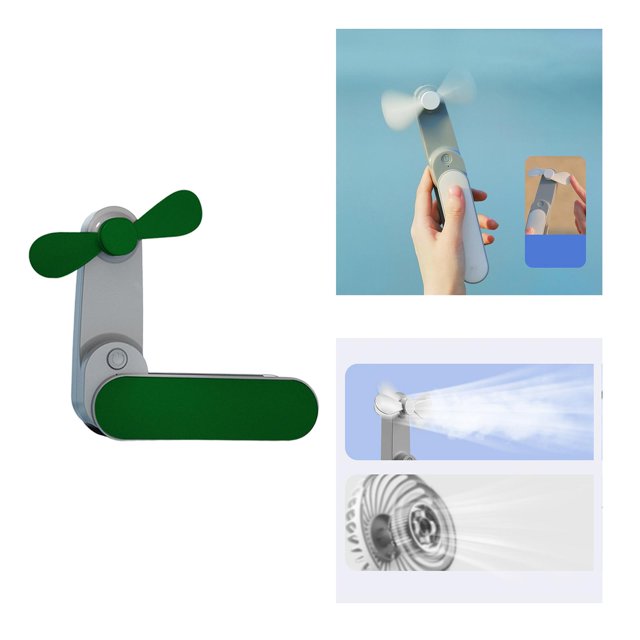 Ventidor de mano portátil, mini ventidor de mano , pequeño ventidor plegable recargable por USB, ventidor personal silencioso Baoblaze ventilador plegable