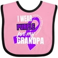 thumbnail image 3 of Inktastic I Wear Purple for My Grandpa Pancreatic Cancer Awareness Boys or Girls Baby Bib, 3 of 4