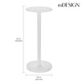 thumbnail image 3 of Mesa para bebidas con diseño de vidrio con lado/extremo superior, redonda, blanca, 3 of 5