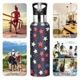 thumbnail image 7 of Yayeee 33oz Insulated Water Bottle Double Wall Stainless Steel with Flip Straw Lid, Red Starry Pattern, 7 of 7
