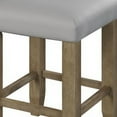 thumbnail image 2 of Benjara Counter Height Stool with Faux Leather Seat, Set of 2, Oak Brown, 2 of 5