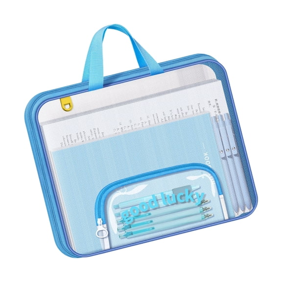 Large Capacity Mesh File Organizers with Zipper and Carry Handle for Document Storage Students and Professional Use