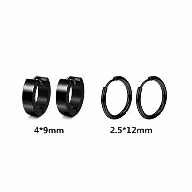 6 Pairs Black Stud Earrings for Men Women Stainless Steel Stud Earrings Stud Earrings Piercing Earrings Set Walmart