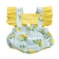 thumbnail image 1 of Baby Girl Candy Lemon Print Ruffle Romper Outfit, 1 of 5