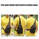 thumbnail image 3 of Cinturón de hombro bolsa de espalda cruzada, bolsa de hombro con múltiples compartimentos de cremallera, correa ajustable con agujero para auriculares, para salidas casuales, resistente,, 3 of 8