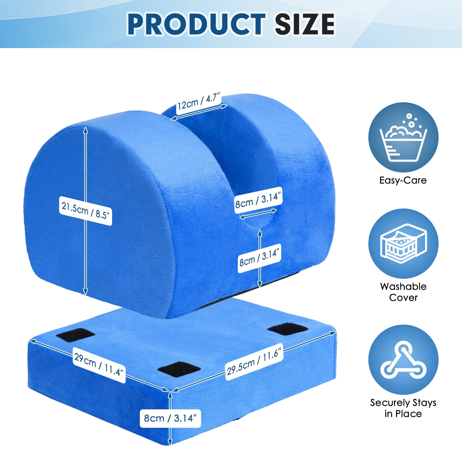 Yomfey Leg Elevation Pillow for Knee Surgery Recovery, Adjustable U-Shaped Knee Replacement Pillow with Dual Height Support, Leg Wedge Pillow for Hip, Ankle and Foot Recovery