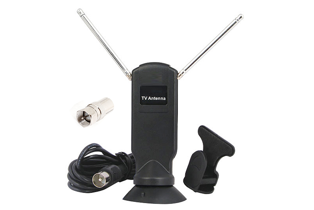 Portable Digital TV Antenna with Detachable Suction/Clip Mount For TV