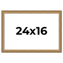 24x16 Frame Gold Solid Wood Picture Frame Width 1.25 Inches | Interior Frame Depth 0.375 Inches |