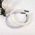 thumbnail image 7 of Unique Bargains 2 Pcs Artistic Plaid Headbands Fashion Anti Slip Hair Accessories for Women White Blue 0.67" Wide, 7 of 7