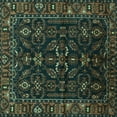 thumbnail image 1 of Ahgly Company Indoor Square Persian Turquoise Blue Traditional Area Rugs, 7' Square, 1 of 4