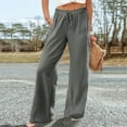 thumbnail image 2 of KDFJPTH Women Summer Fashion Casual Wide Leg Pants Casual High Waist Stretchy Loose Long Pants Trousers With Pockets, 2 of 4