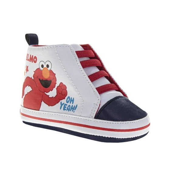 Sesame Street Elmo Sneakers. (Infant Toddler), White Red, Size: 2
