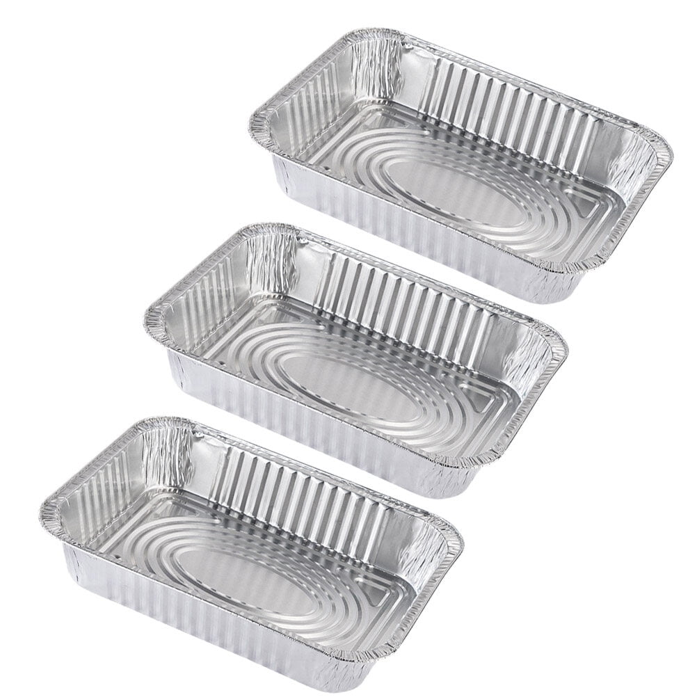 3pcs Disposable BBQ Drip Pan Aluminum Foil Tin Barbecue Pan Food
