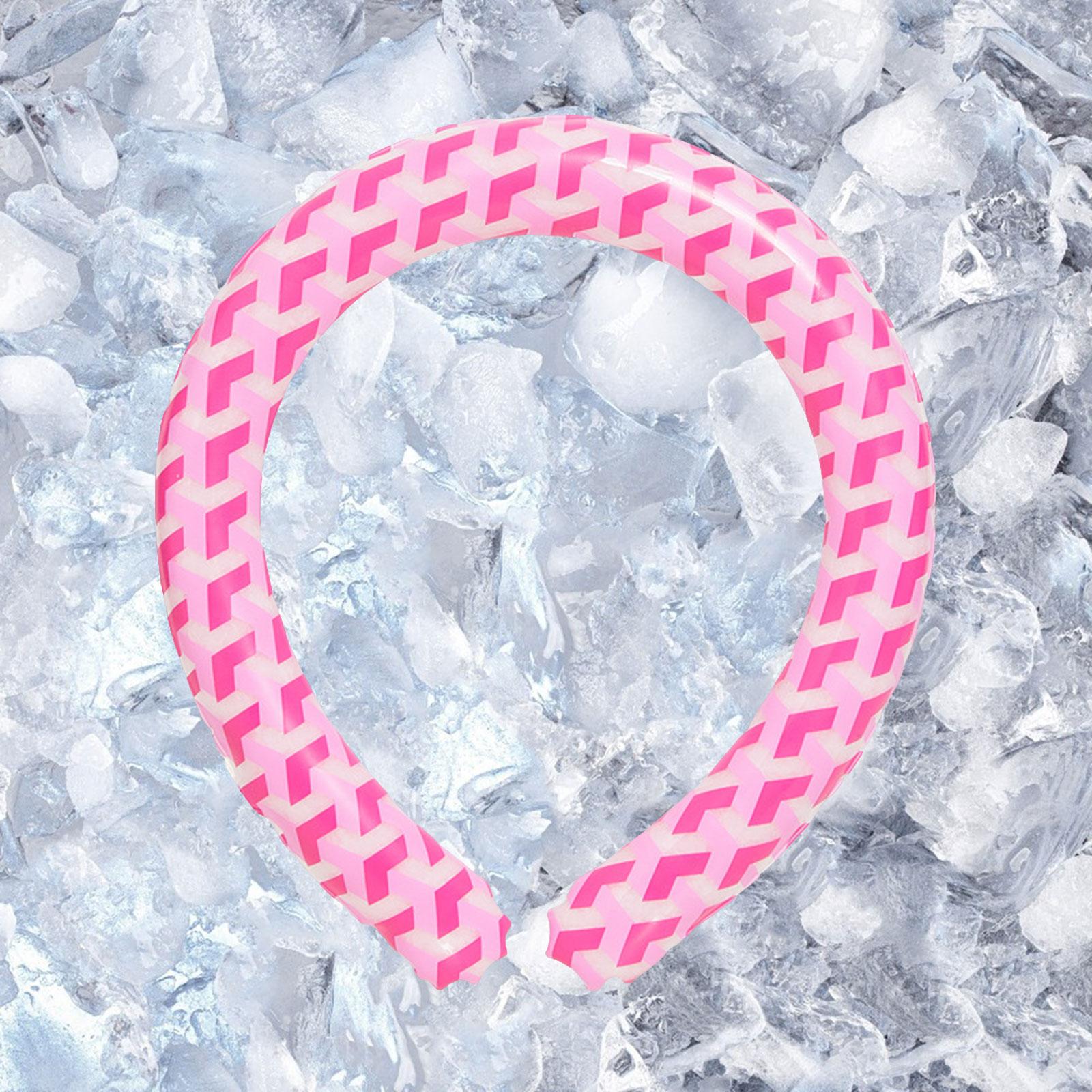 Neck Cooling Tube, Neck Cooling Wraps Gel, Wearable Neck Cold Choker Ice Cushions Chill Neck  for Running, Beach, Camping, Fitness Pink