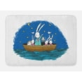 thumbnail image 1 of Kids Bath Mat, Little Bunnies and Hedgehog Floating in a Boat on the Wavy River Under a Night Sky, Non-Slip Plush Mat Bathroom Kitchen Laundry Room Decor, 29.5 X 17.5 Inches, Multicolor, Ambesonne, 1 of 2