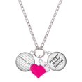 thumbnail image 1 of Delight Jewelry Silvertone Domed Jeremiah 29:11 - Hot Pink Heart Nurse Strong Zoe Necklace, 1 of 4