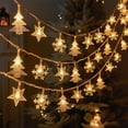 thumbnail image 7 of Christmas Garland Lights, Snowflake and Xmas Tree LED Fairy String Lights for Holiday Party Decor Fireplace Mantle Decorations Warm White (9.84Ft), 7 of 7