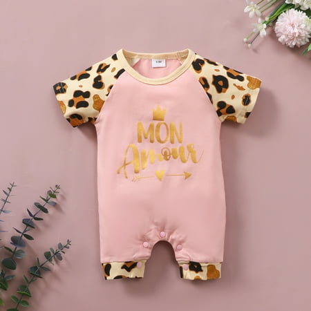

Simplmasygenix Children s Day Baby Romper Clearance Newborn Infant Baby Boys Girls Short Sleeves Letter Print Romper Jumpsuit