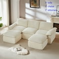 thumbnail image 4 of Miniyam 80" * 39" * 35.43" Modern Corduroy Cloud Sofa, 2 Seats Modular Couch with Deep Seat Can be Freely Combined, White, 4 of 15